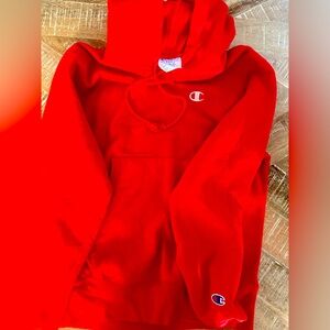 Men/women’s red Champion sweatshirt/hoodie